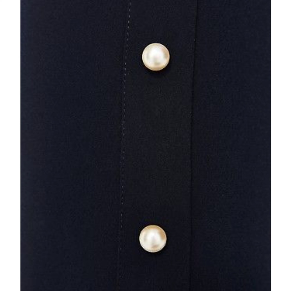 NWT Zara Navy Blue Pearl Slit Trousers Pants - Picture 8 of 8
